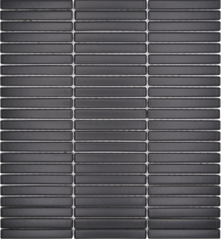 Muestra de mano cerámica mosaico mosaico azulejos negro mate pared cocina baño ducha MOS24-CG01_m