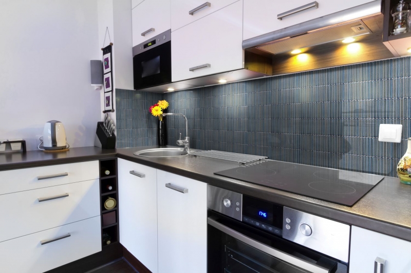 Muestra de mano cerámica mosaico mosaico azulejos gris azul brillante pared cocina baño ducha MOS24-CG41_m
