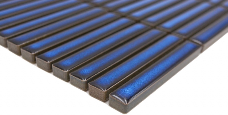 Muestra de mano cerámica mosaico mosaico azulejos azul cobalto brillante pared cocina baño ducha MOS24-CG51_m