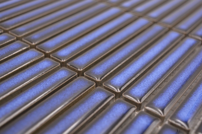 Muestra de mano cerámica mosaico mosaico azulejos azul cobalto brillante pared cocina baño ducha MOS24-CG51_m