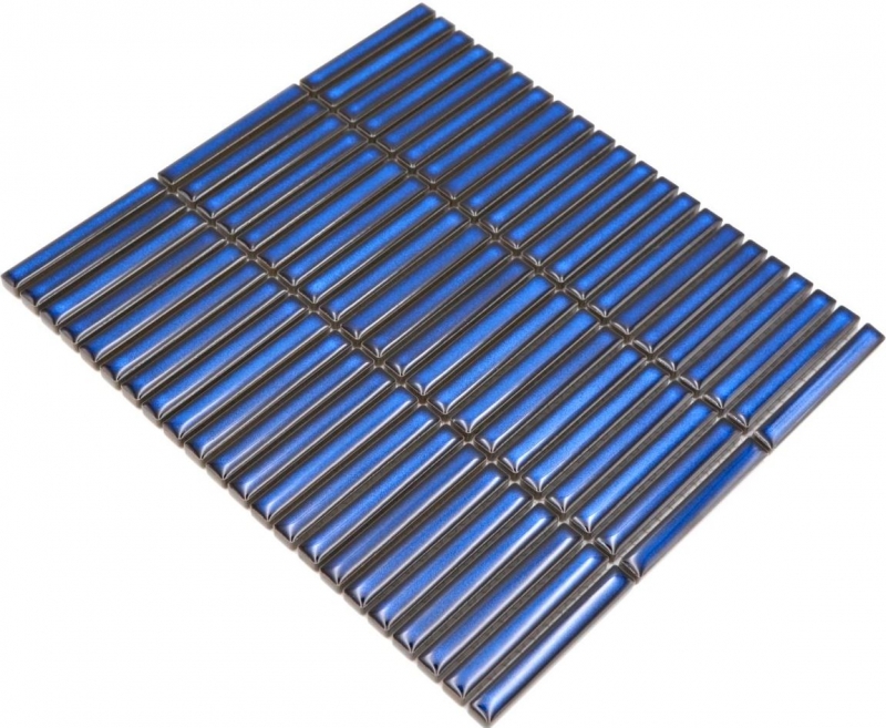 Muestra de mano cerámica mosaico mosaico azulejos azul cobalto brillante pared cocina baño ducha MOS24-CG51_m
