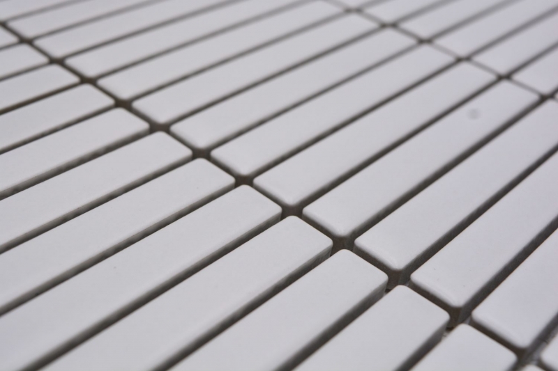 Muestra de mano cerámica mosaico mosaico azulejos blanco mate pared cocina baño ducha MOS24-CG91_m