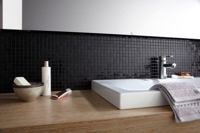 Mosaico de vidrio mosaico de azulejos manchas negras ducha BAÑO PARED cocina pared - MOS50-0302