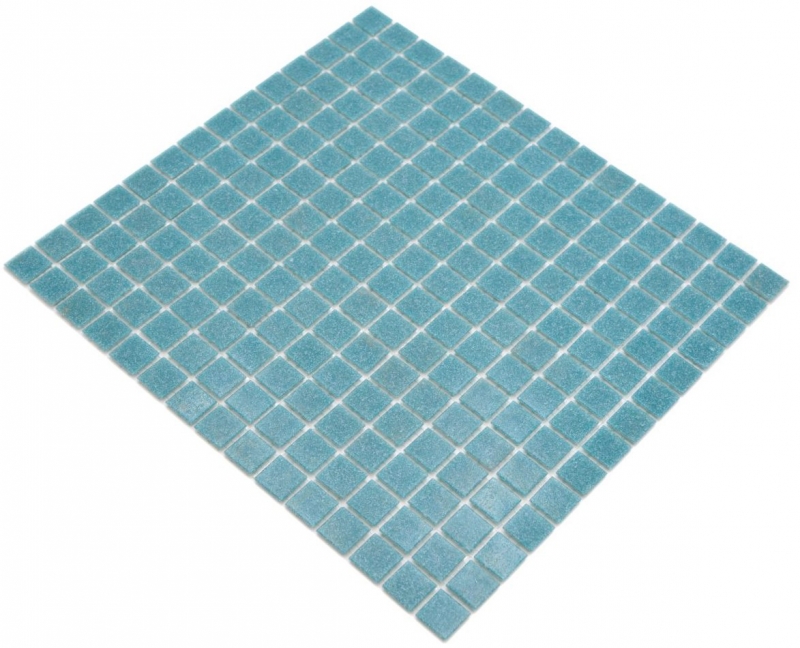Azulejo de mosaico de vidrio Azul Pastel Gris Clásico pegado con papel - MOS200-A52