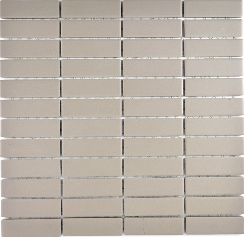 Mosaico de azulejos de cerámica barras de color gris claro sin esmaltar MOS24-1202_f