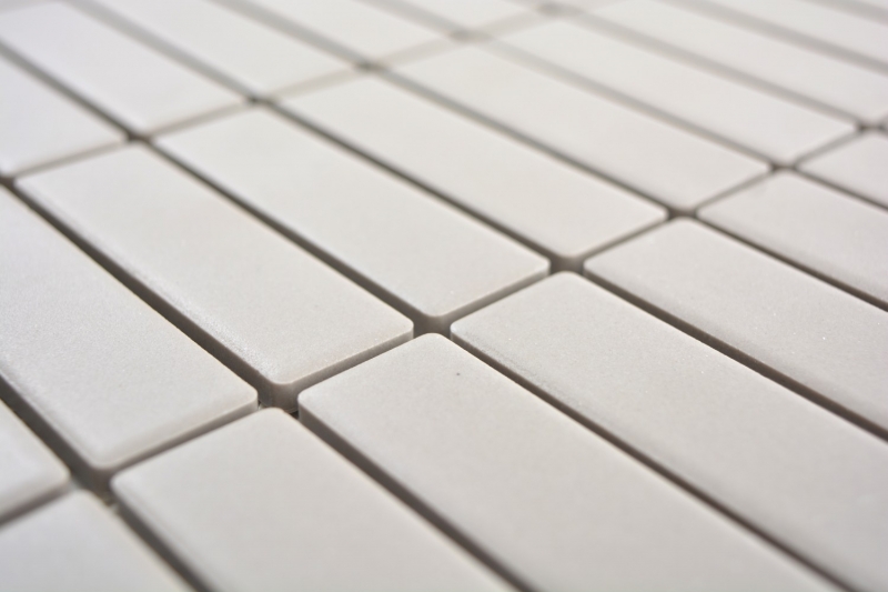 Mosaico de azulejos de cerámica barras de color gris claro sin esmaltar MOS24-1202_f