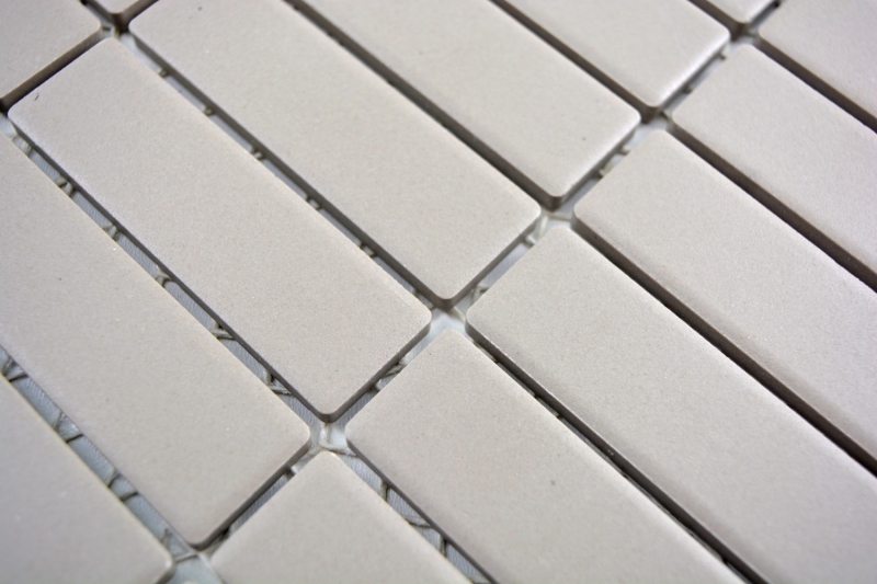 Mosaico de azulejos de cerámica barras de color gris claro sin esmaltar MOS24-1202_f