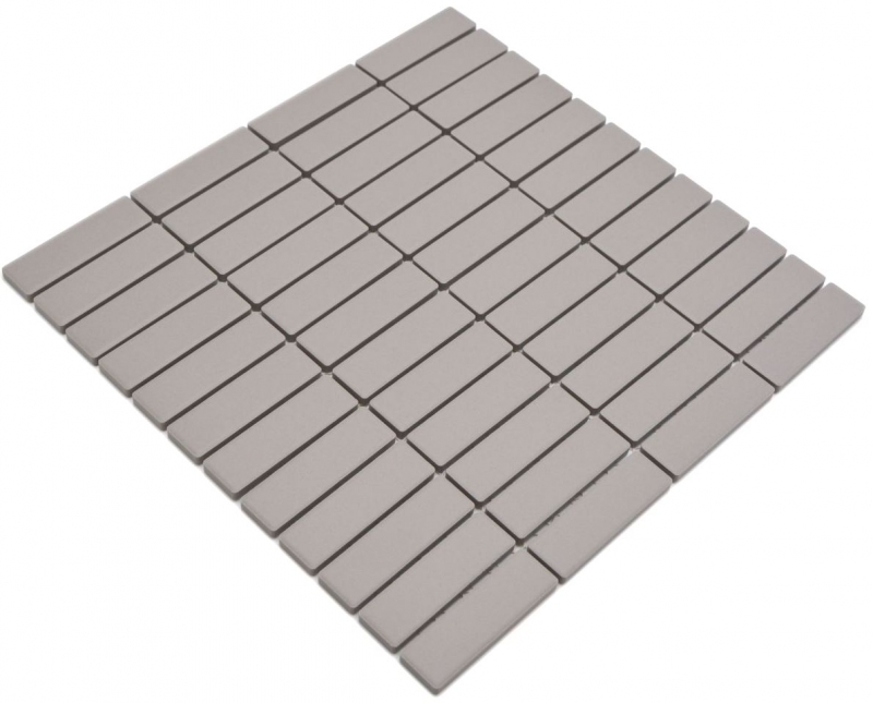 Mosaico de azulejos de cerámica barras de color gris claro sin esmaltar MOS24-1202_f