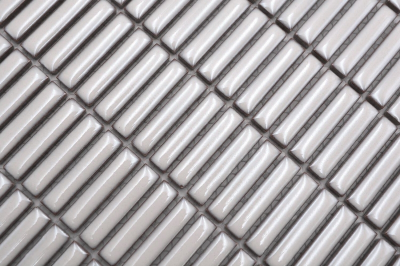 Cerámica mosaico varillas retro 50s 60s tiras antiguo blanco brillante MOS24-BM3