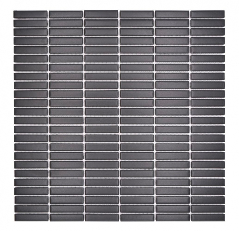 Cerámica mosaico varillas retro 50s 60s correas negro mate MOS24-BM8