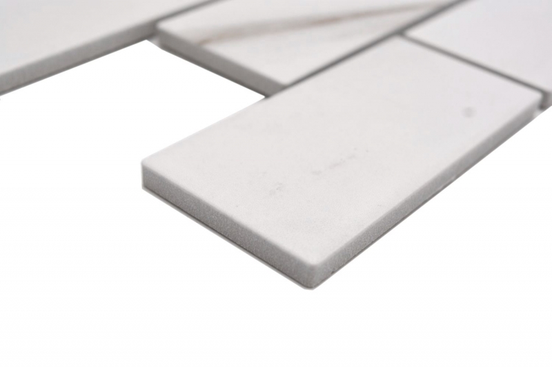Mosaico cerámico compuesto para pared Calacatta blanco gris-marrón mate MOS26M-1112