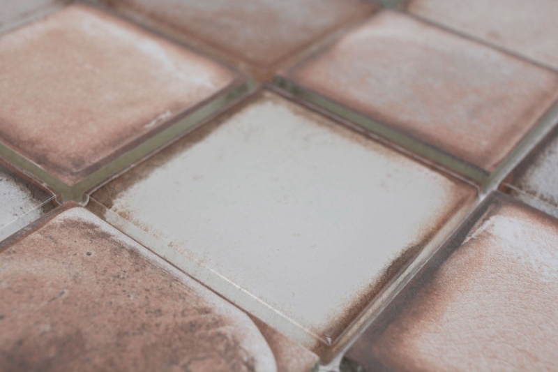 Azulejo de mosaico de vidrio Retro Vinatage Cement Style Pastel Beige MOS88-S06