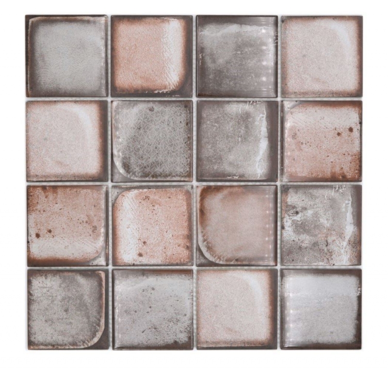 Azulejo de mosaico de vidrio Retro Vinatage Cement Style Gris Pastel Beige MOS88-S08