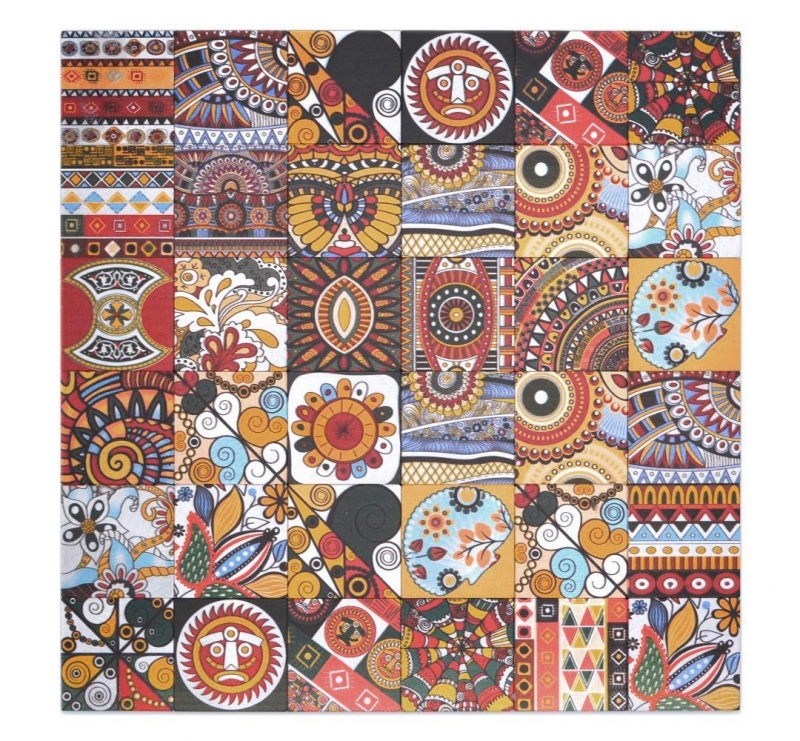 Autoadhesivo mosaico estera metal retro mandala patrón estera Afrikaans ornamento MOS200-U01