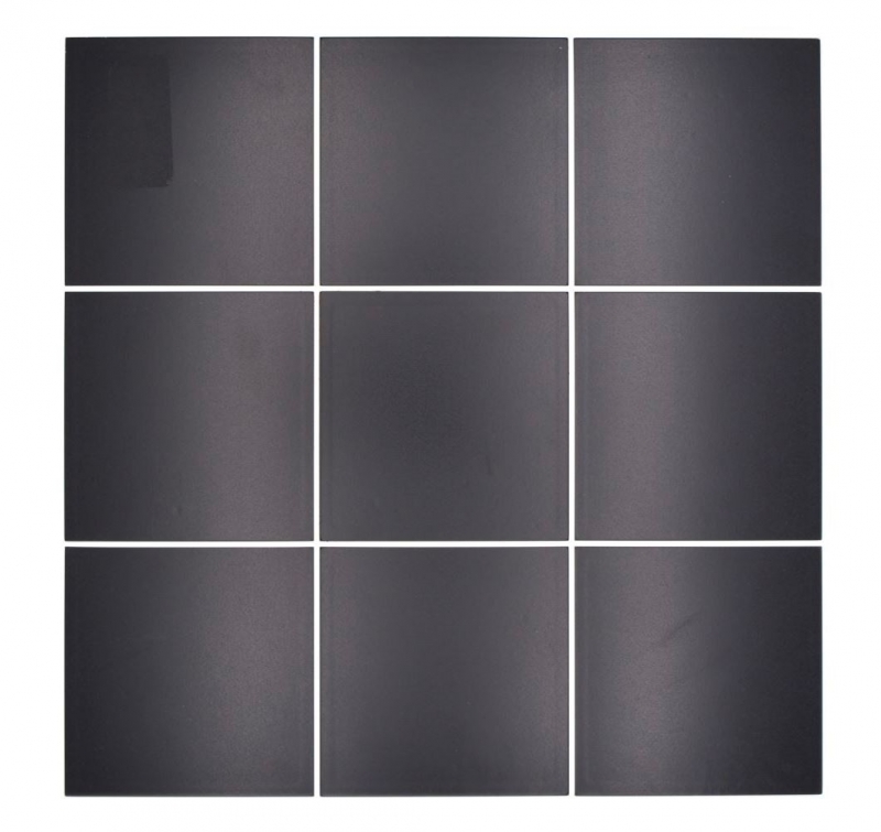 Estera de mosaico autoadhesiva aspecto azulejo negro metálico con junta blanca MOS200-B03