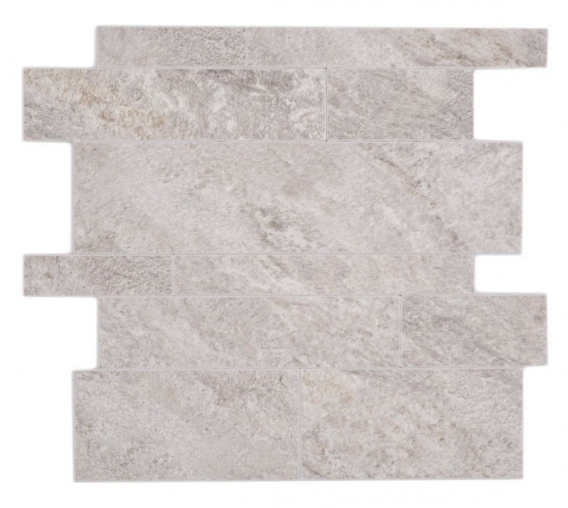 Estera de mosaico autoadhesiva vinilo aspecto piedra beige gris rectangular MOS200-SP01