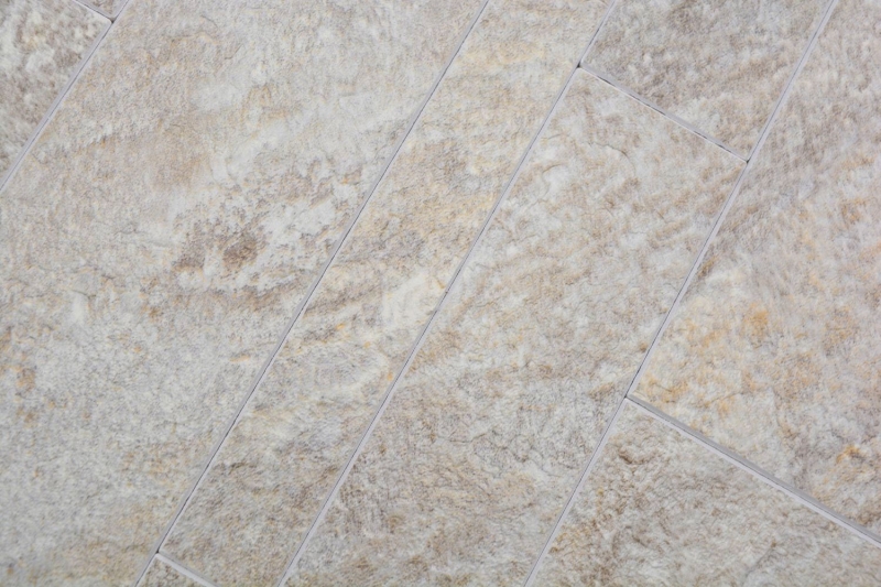 Estera de mosaico autoadhesiva vinilo aspecto piedra beige gris rectangular MOS200-SP01