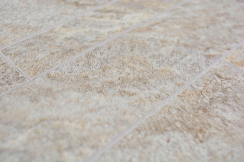 Estera de mosaico autoadhesiva vinilo aspecto piedra beige gris rectangular MOS200-SP01