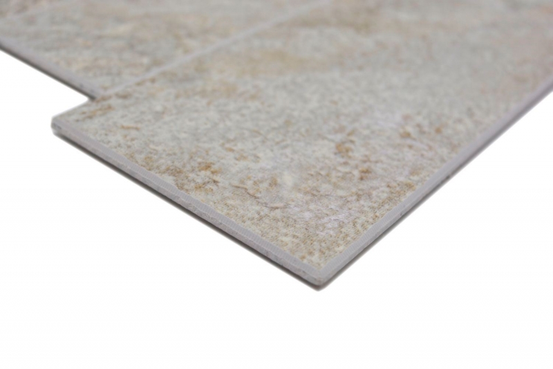 Estera de mosaico autoadhesiva vinilo aspecto piedra beige gris rectangular MOS200-SP01