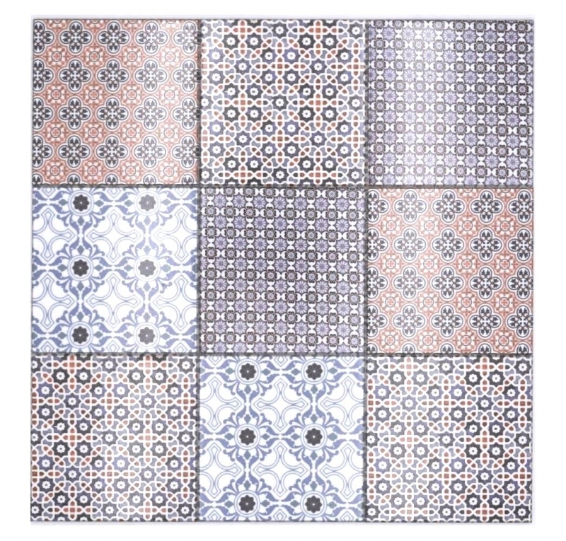 Mosaico autoadhesivo estera de vinilo retro estilo casa de campo MOS200-S1404