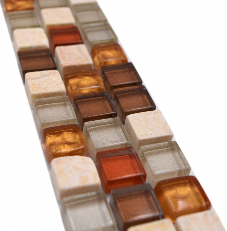 Moldura de borde de piedra natural rodapié mosaico de vidrio borde acento moldura decoración - MOS92-BO1109