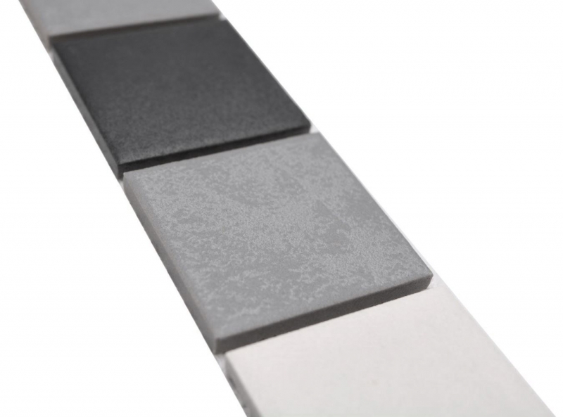 Mosaico Borde mixto cerámica gris MOS14BOR-0123