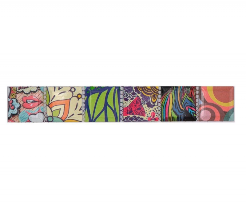 Mosaico cenefa colorido motivo retro mosaico Pop UP ART Andy Warhole Style MOS14BOR-1606