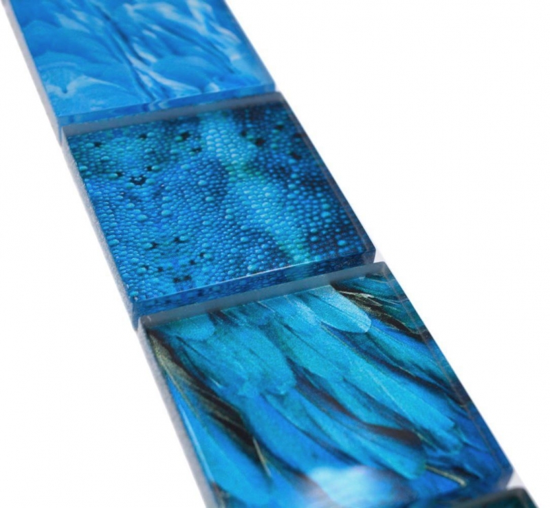 Borde de mosaico Borde de mosaico de vidrio animal mundo AVES azul claro azul oscuro MOS78BOR-W78