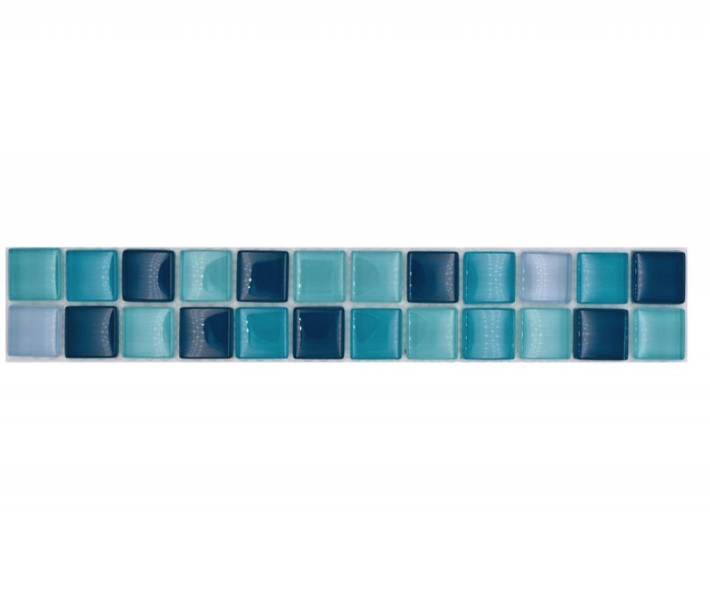 Mosaico frontera frontera vidrio mosaico mosaico azulejo mezcla azul petróleo turquesa MOS88BOR-XCE95