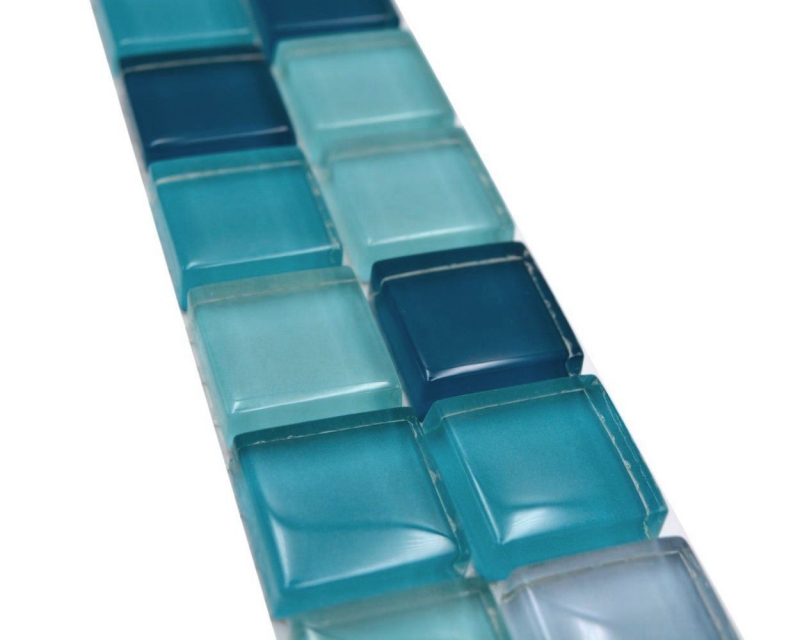 Mosaico frontera frontera vidrio mosaico mosaico azulejo mezcla azul petróleo turquesa MOS88BOR-XCE95