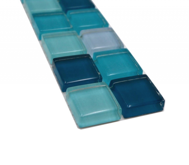 Mosaico frontera frontera vidrio mosaico mosaico azulejo mezcla azul petróleo turquesa MOS88BOR-XCE95