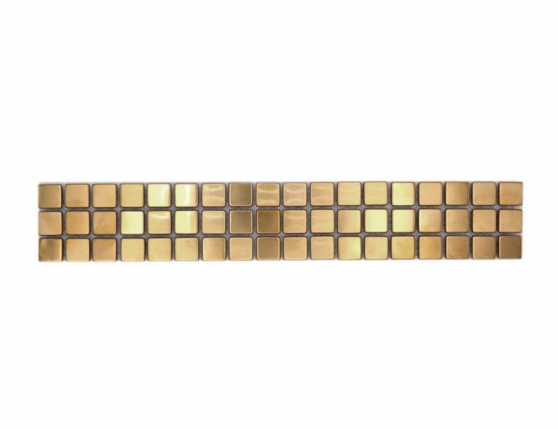 Mosaico cenefa cenefa oro acero inoxidable ligeramente cepillado MOS129BOR-0707