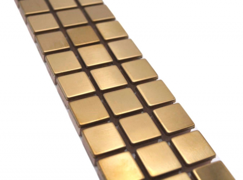 Mosaico cenefa cenefa oro acero inoxidable ligeramente cepillado MOS129BOR-0707