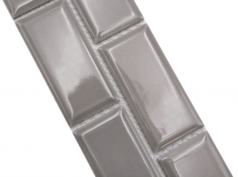 Mosaico cenefa Metro uni piedra gris MOS26BORM-0202