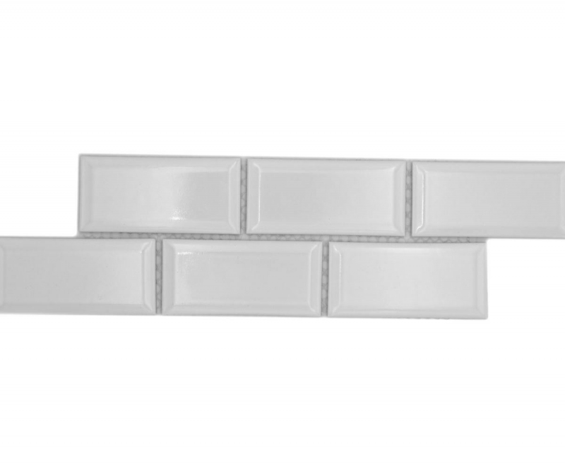 Mosaico cenefa Metro uni blanco MOS26BORM-0101