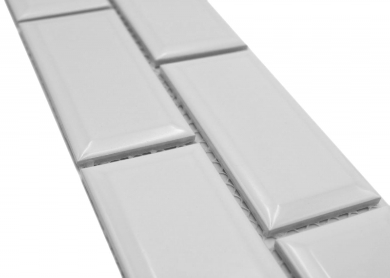 Mosaico cenefa Metro uni blanco MOS26BORM-0101