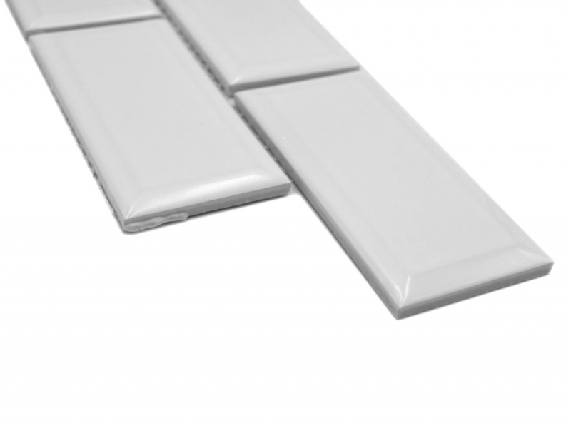 Mosaico cenefa Metro uni blanco MOS26BORM-0101