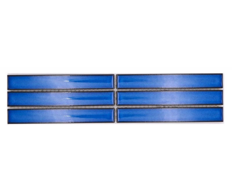 Mosaico cenefa varillas azul moteado brillante MOS24BOR-CS46