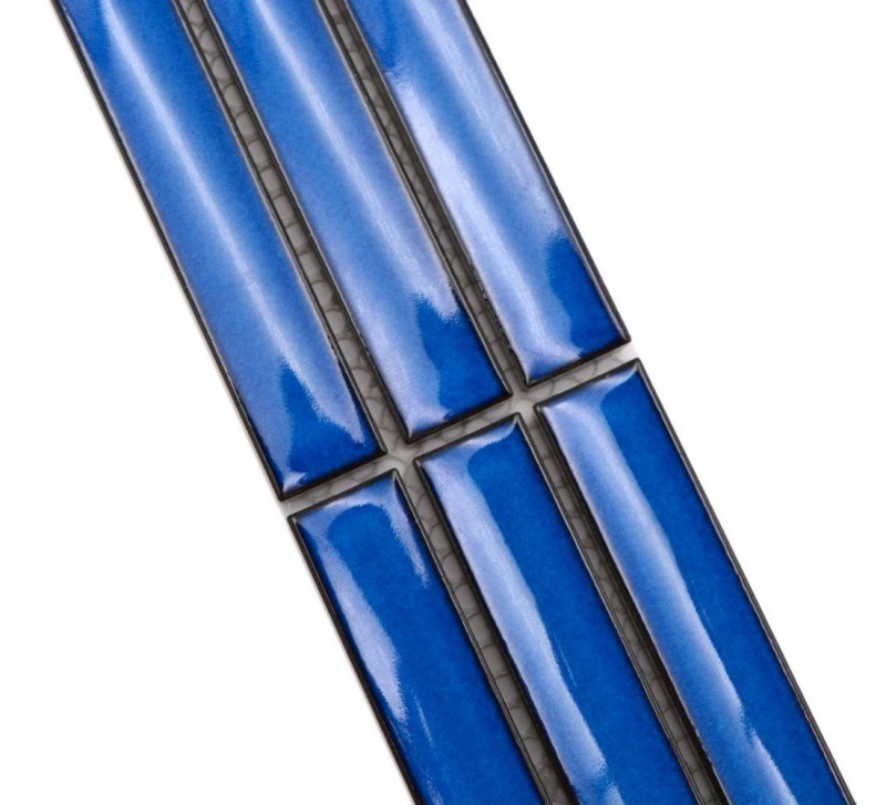 Mosaico cenefa varillas azul moteado brillante MOS24BOR-CS46