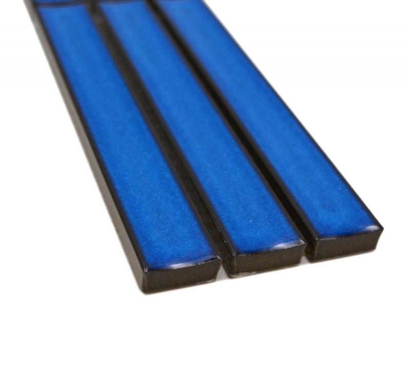Mosaico cenefa varillas azul moteado brillante MOS24BOR-CS46