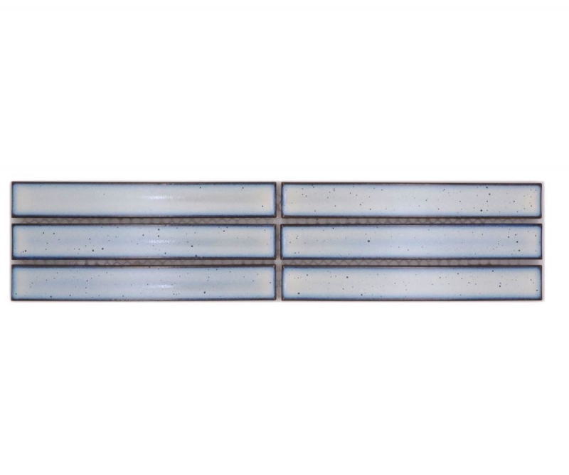 Mosaico cenefa sticks blanco moteado brillante MOS24BOR-CS66