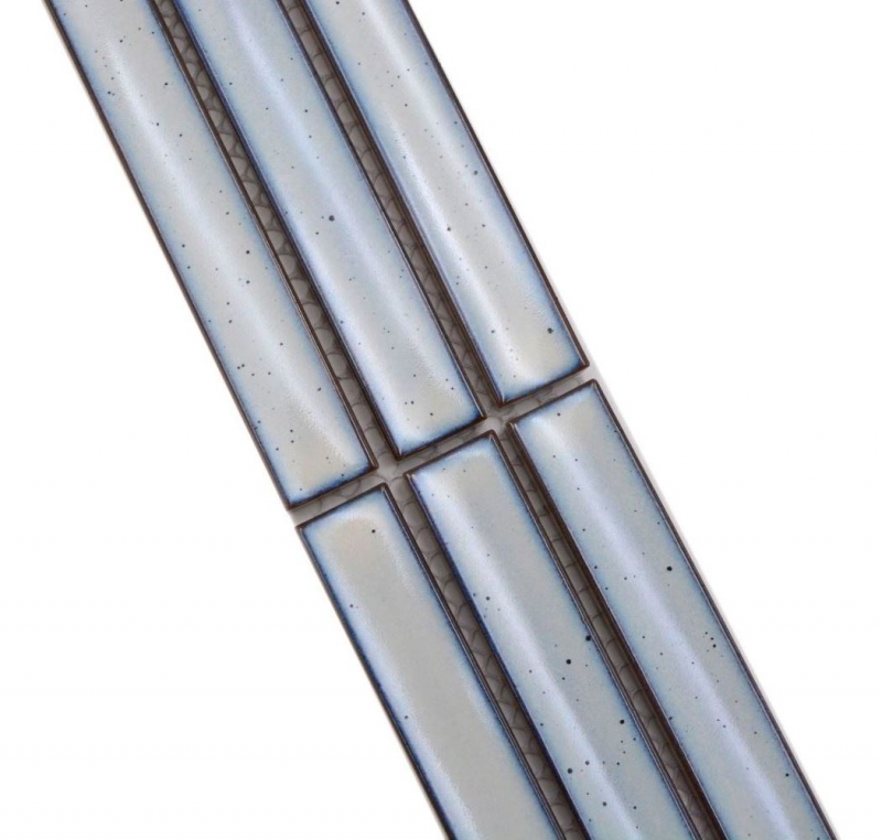Mosaico cenefa sticks blanco moteado brillante MOS24BOR-CS66