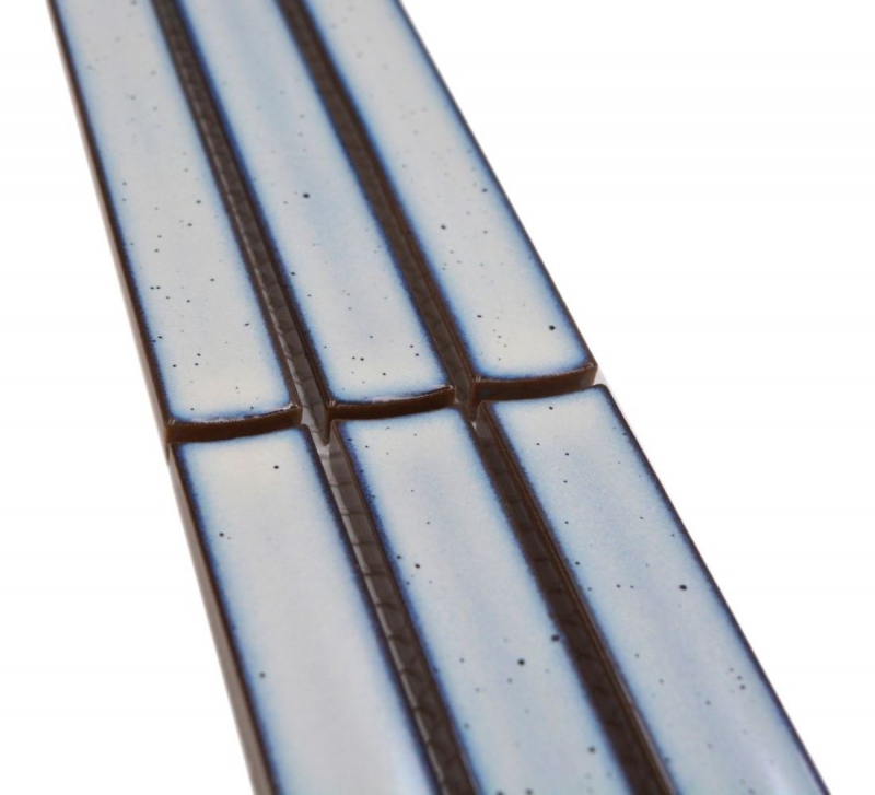 Mosaico cenefa sticks blanco moteado brillante MOS24BOR-CS66