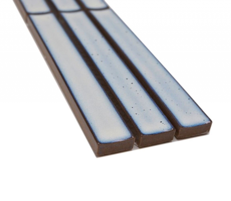 Mosaico cenefa sticks blanco moteado brillante MOS24BOR-CS66