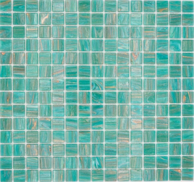 Mosaico de vidrio mosaico azulejo verde turquesa cobre iridiscente MOS230-G65