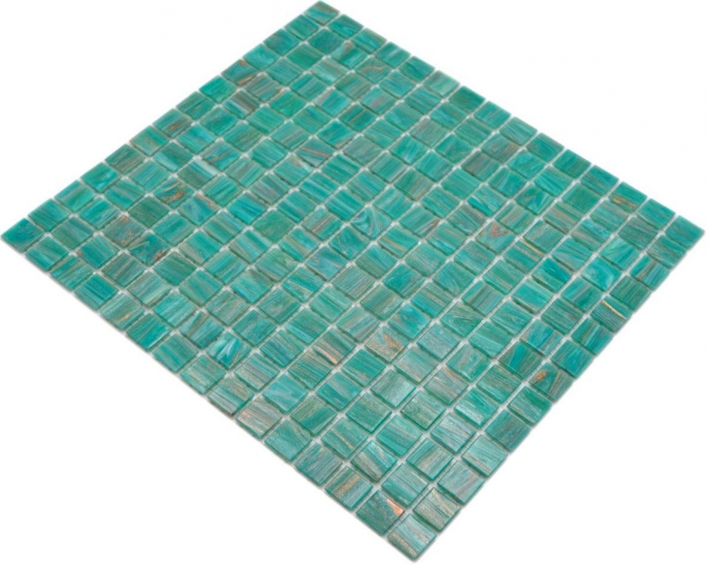Mosaico de vidrio mosaico azulejo verde turquesa cobre iridiscente MOS230-G65