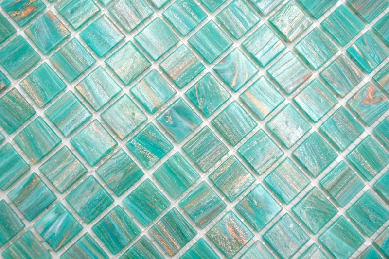 Mosaico de vidrio mosaico azulejo verde turquesa cobre iridiscente MOS230-G65