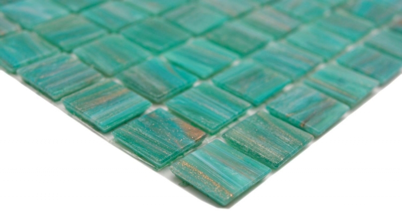Mosaico de vidrio mosaico azulejo verde turquesa cobre iridiscente MOS230-G65