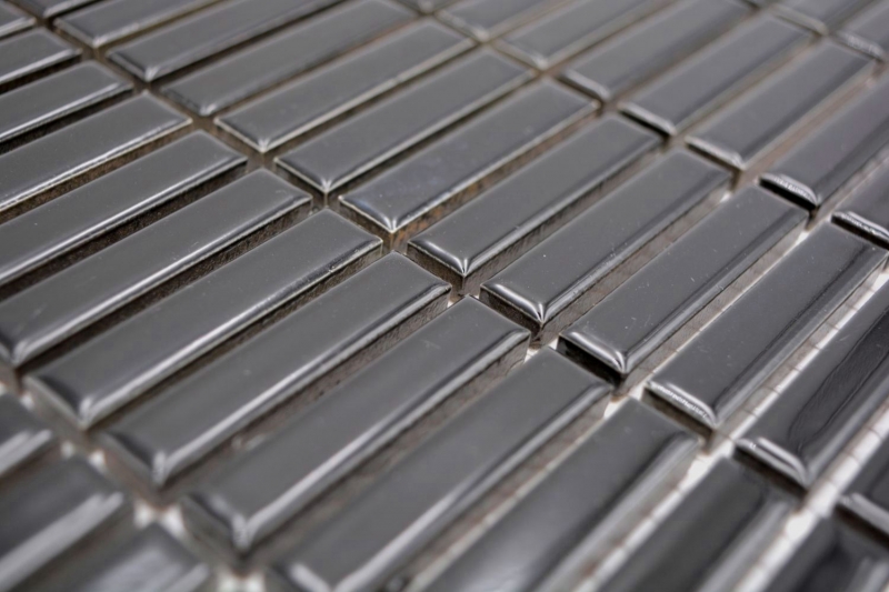 Cerámica mosaico negro brillante bambú mirada mosaico azulejo cocina pared azulejo backsplash baño ducha pared MOS24-BM2_f