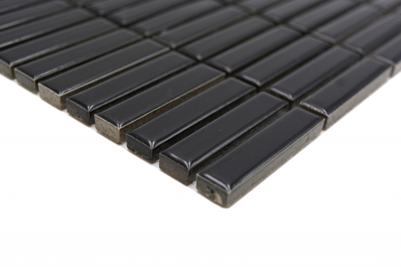 Cerámica mosaico negro brillante bambú mirada mosaico azulejo cocina pared azulejo backsplash baño ducha pared MOS24-BM2_f